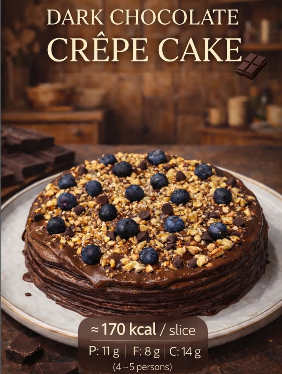 Dark Chocolate Crepe Cake