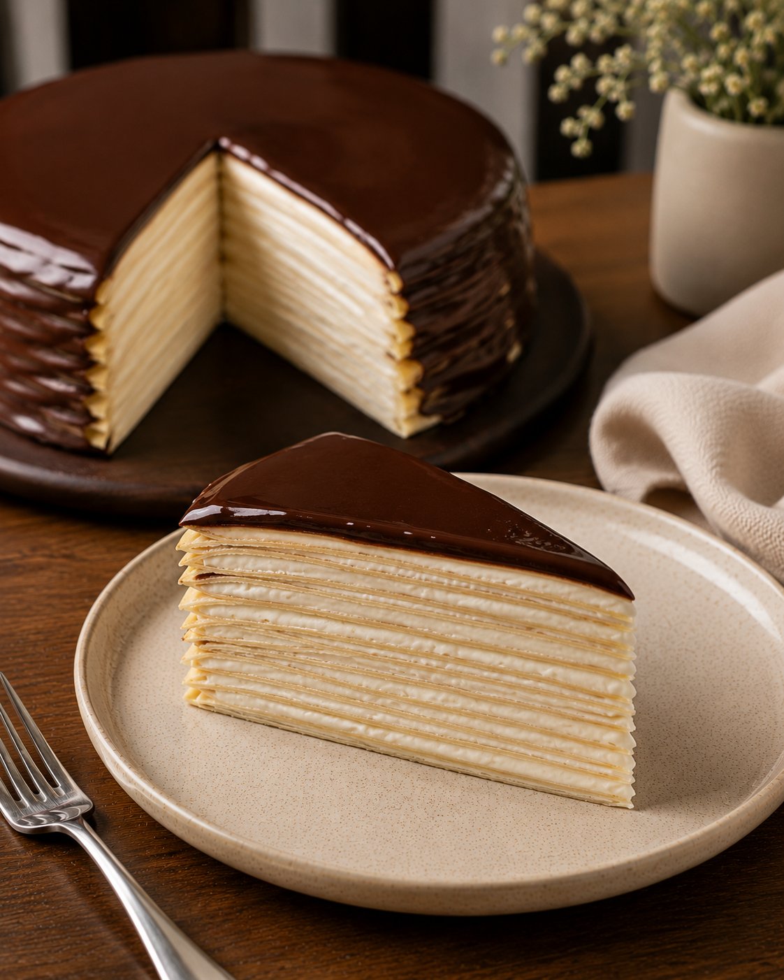 Protein Cheesecake Crepe Cake